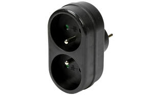 Stekker a-pin duo verloop zwart