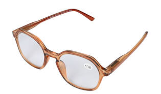 Leesbril Milaan transparant bruin display