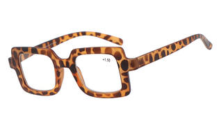 Leesbril Amsterdam bruin + donker grijs display