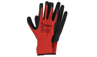 Werkhandschoenen latex crinkle rood zwart maat 9