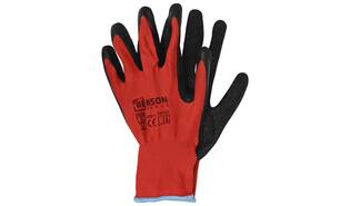 Werkhandschoenen latex crinkle rood zwart maat 11