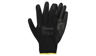 Werkhandschoenen PU palm zwart maat 10