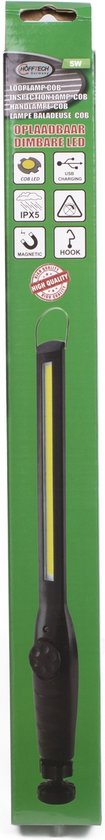 Looplamp 5W COB + dimmer oplaadbaar 2200 mAh