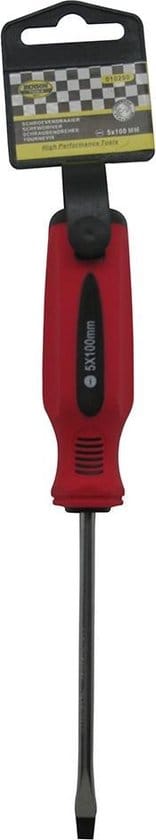 Schroevendraaier plat 5 x 100 rood/zwart Cr-V