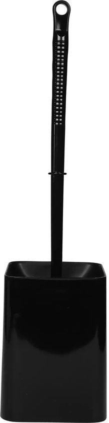 Wc borstel + houder zwart vierkant