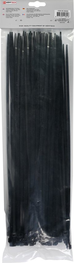 Tie ribs 4.8 x 380 mm 100 dlg zwart