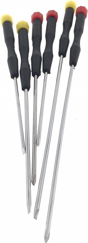Schroevendraaier set precisie 6 dlg extra lang