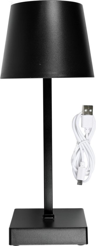 LED Tafellamp dimbaar oplaadbaar zwart