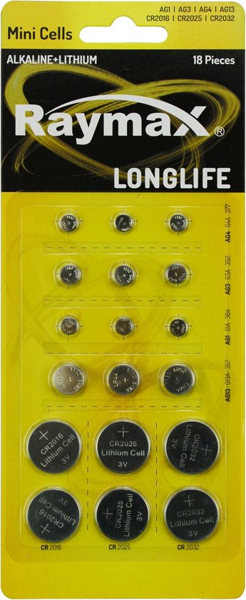 Raymax batterij knoopcel 18 dlg