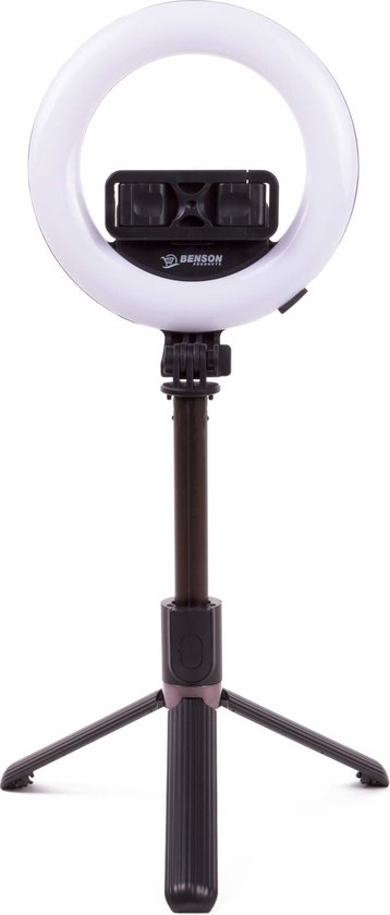 Selfie stick LED ringlamp met statief