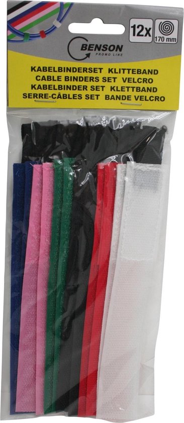 Kabelbinderset 12 dlg klittenband