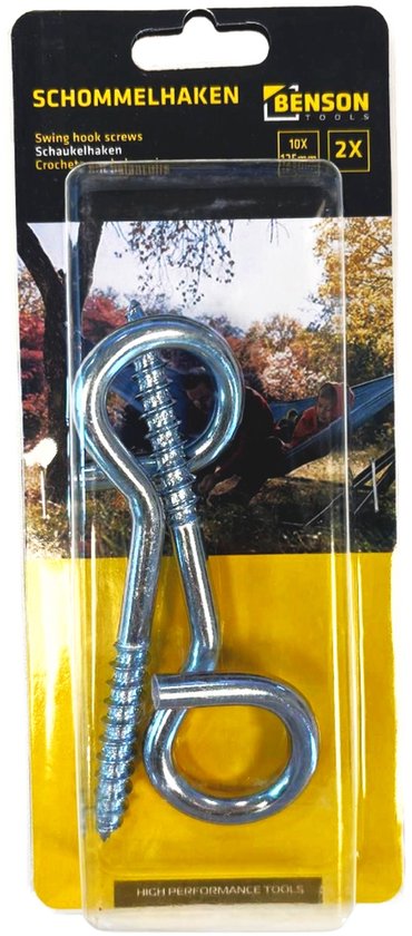 Schommelhaakset met krul 10x125mm 2 dlg