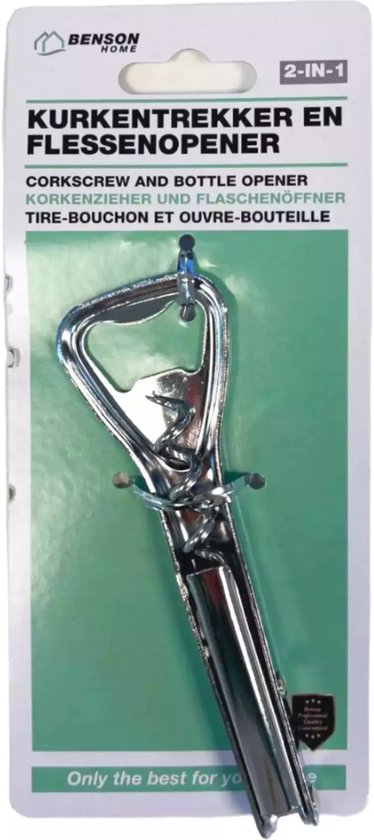 Kurkentrekker en flessenopener 2-in-1
