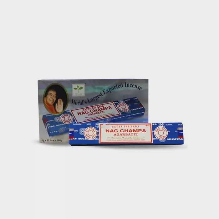 Nag Champa Satya Wierookstokjes 12x15 gram - Afbeelding 2