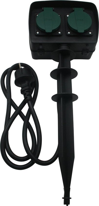 Tuincontactdoos op spies met timer 1.5 mtr