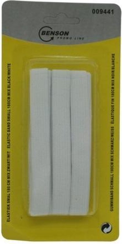 Elastiek smal 180 cm wit