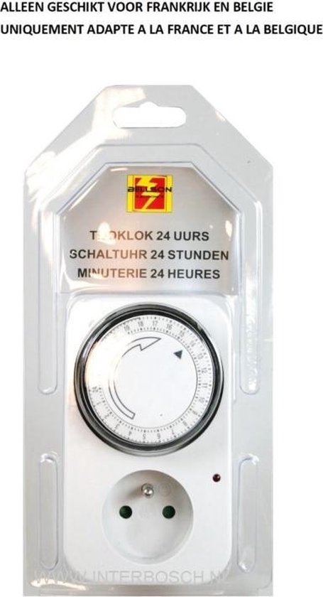 Tijdklok A-pin 24 uurs