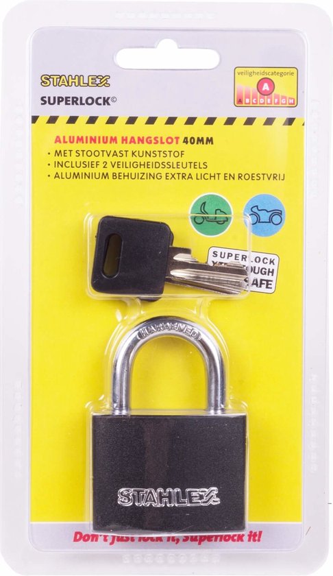 Hangslot alu 40 mm hoog mix