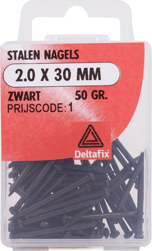 Stalen nagels 2.0 x 30 mm zwart
