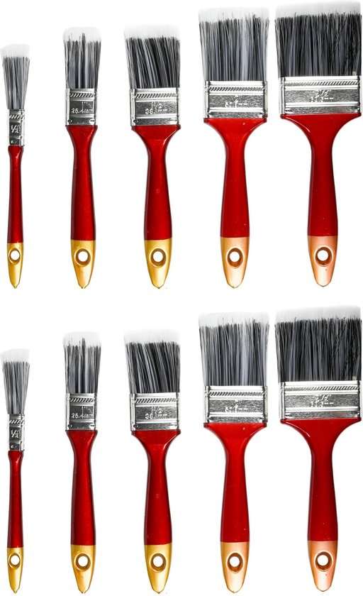 Kwastenset synthetisch 10 dlg plat