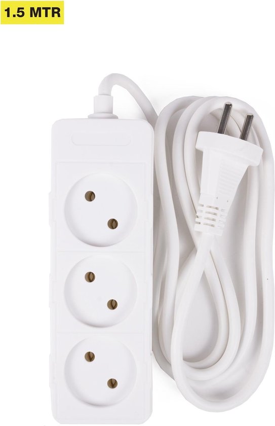 Stekkerdoos 3-voudig 2X1.0 mm + 1.5 mtr