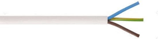 Stroomkabel rond 3 x 1.00 100 mtr wit