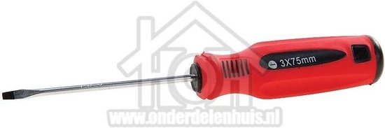 Schroevendraaier plat 3 x 75 rood/zwart Cr-V