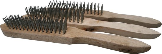 Staalborstel 3 dlg hout