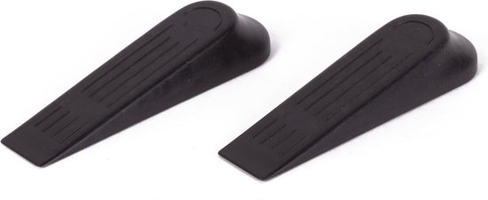 Deurstopper wig zwart 2 dlg
