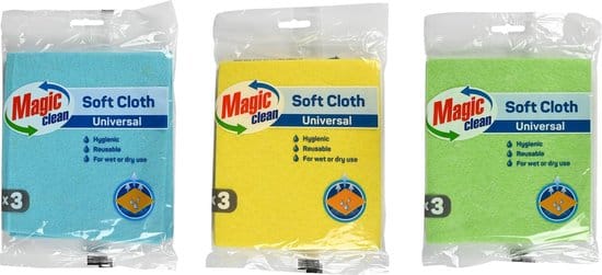 Schoonmaakdoek 3 dlg 15 x 15 cm