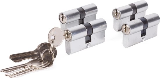 Euro profielcilinder 60 mm 4 dlg gelijksluitend