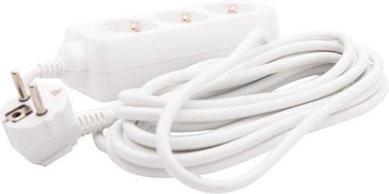 Stekkerdoos 3-voudig + RA + 5.0 mtr