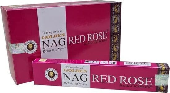 Golden Red Rose Wierookstokjes 12 doosjes 15 gram