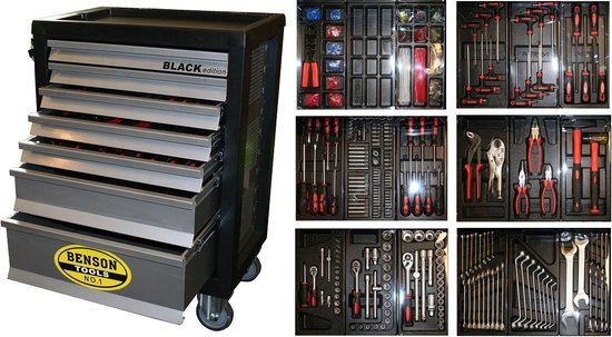 Gereedschapstrolley 7 laden 1125 dlg black edition