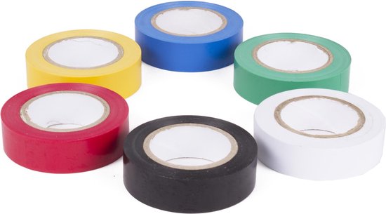 PVC tape 6 dlg 15 mtr kleur