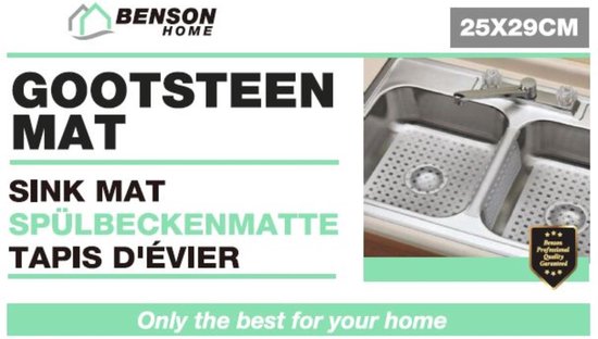 Gootsteenmat PVC rond grijs