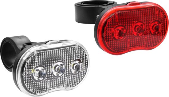 Fietslamp LED wit en rood 2 dlg