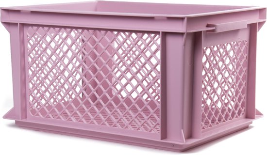 Fietskrat kunststof 40 x 30 x 22 cm oud roze