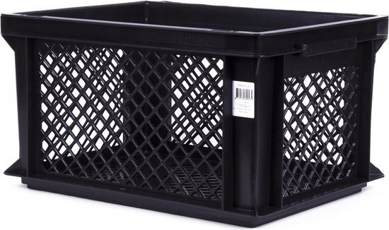 Fietskrat kunststof 40 x 30 x 22 cm zwart