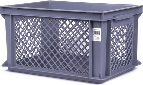 Fietskrat kunststof 40 x 30 x 22 cm grijs