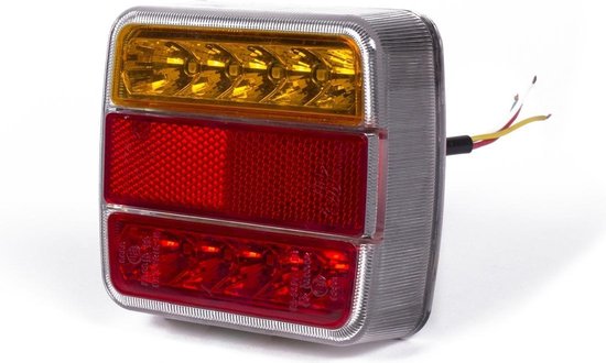 Aanhangwagen achterlicht vierkant 18 led