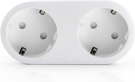 Stekker duo verloop + RA (horizontaal) wit