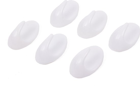 Handdoekhaken 6 dlg klein wit