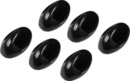 Handdoekhaken 6 dlg klein zwart