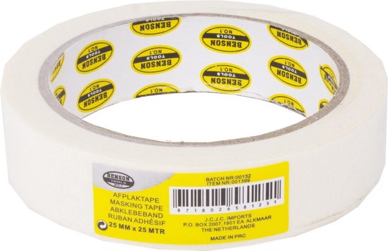Afplaktape 25 mm x 25 mtr