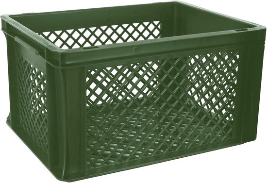 Fietskrat kunststof 40 x 30 x 22 cm legergroen