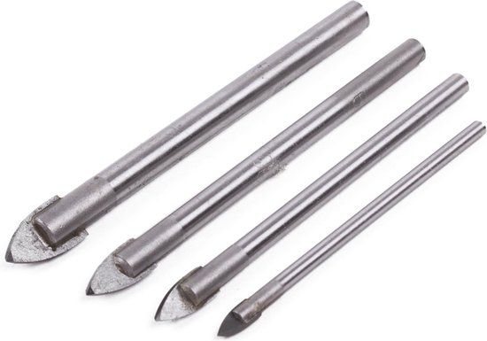 Boorset 4 dlg glas 3 - 5 -6 - 8 mm