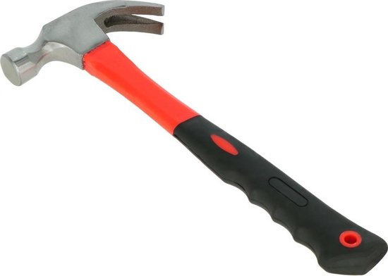 Klauwhamer fiber steel rood/zwart
