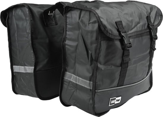 Fietstas dubbel 35 ltr bisonyl mat zwart