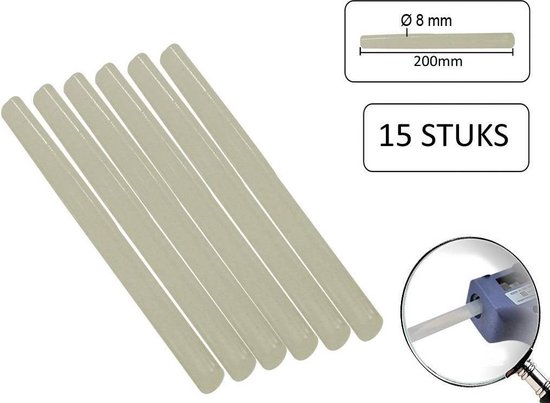 Lijmpatroon dun ø8 x 200 mm 15 dlg